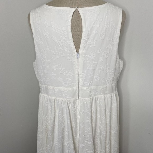 Torrid Women's Size 20 White Floral Keyhole Back Fit N Flare Dress Sleeveless - Picture 5 of 10